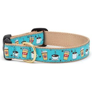 Dog Collar Coffee Lover Pet Accessories Aqua Adjustable‎